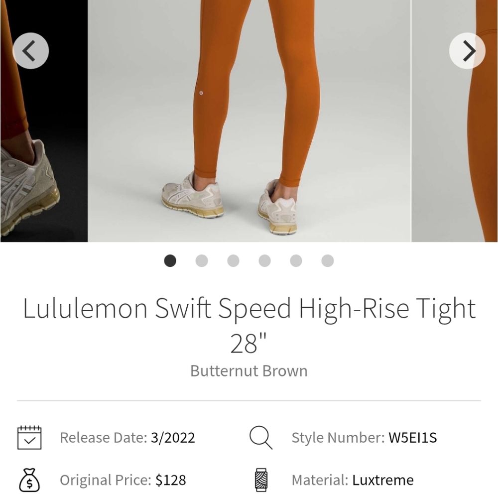 EUC Lululemon Swift Speed High-Rise Tight 28" Butternut Brown Size 2 - Picture 4 of 12